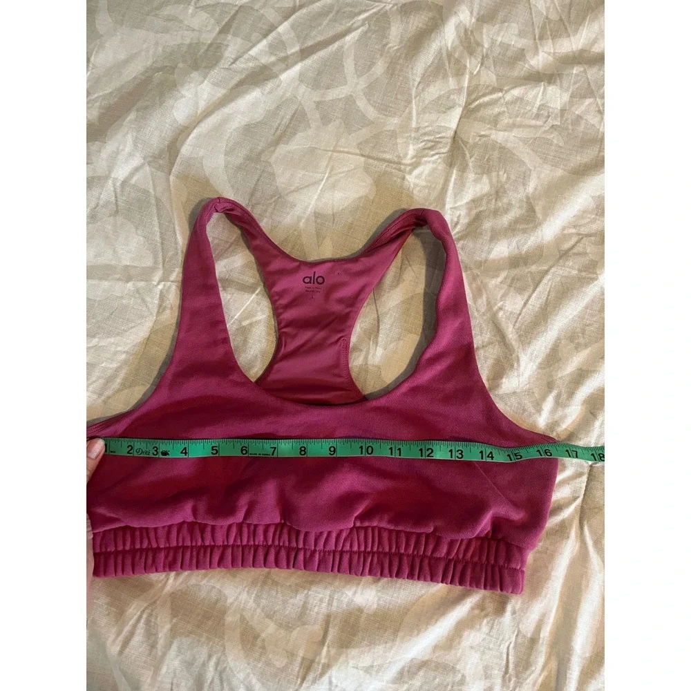 Alo Yoga Accolade Sweatshirt Bra Pink Racerback Sports Bra Large